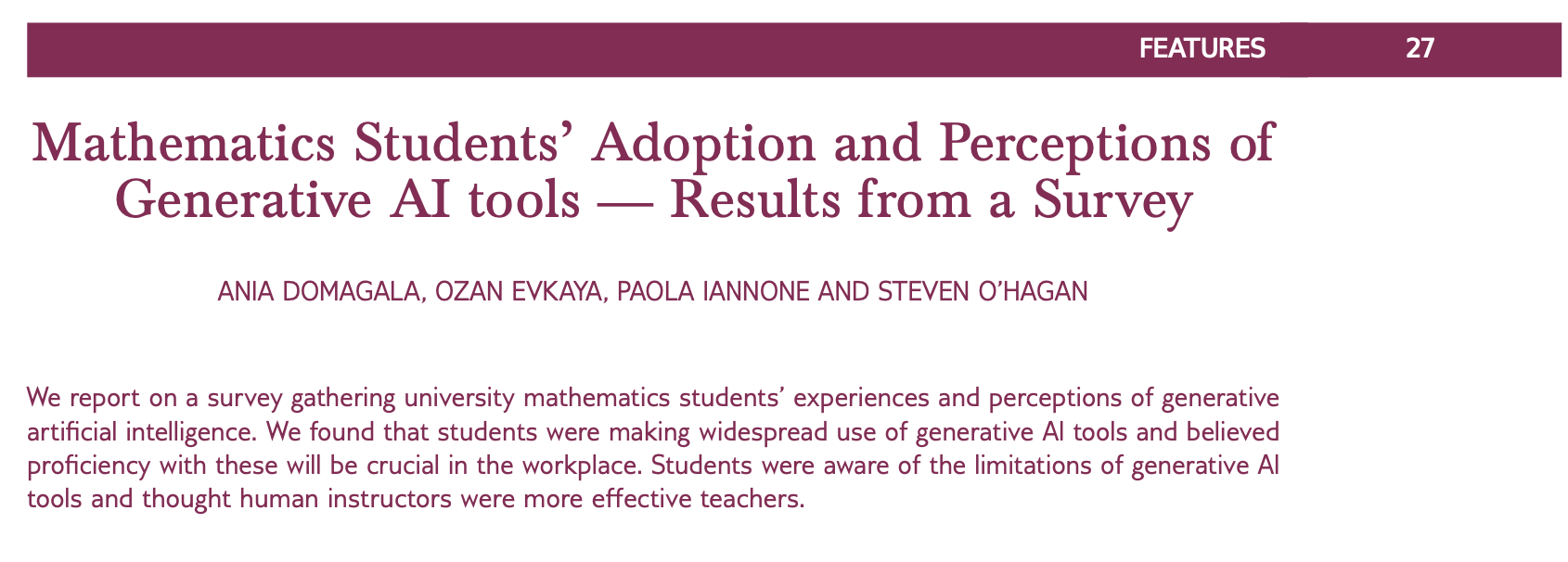 Embracing Generative AI in Mathematics Education: A Double-Edged Sword